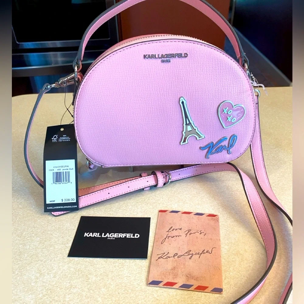 KARL LAGERFELD Paris Maybelle Top Handle Bag: Powder Blush, NWT